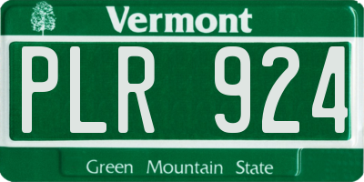 VT license plate PLR924