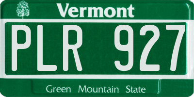 VT license plate PLR927
