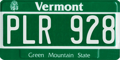 VT license plate PLR928