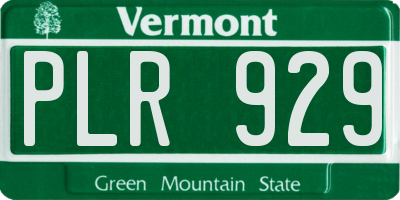 VT license plate PLR929