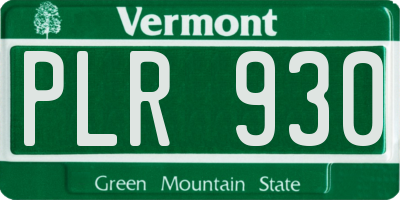 VT license plate PLR930