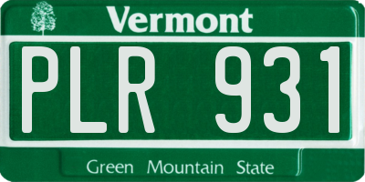 VT license plate PLR931