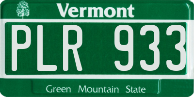 VT license plate PLR933