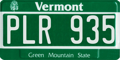 VT license plate PLR935