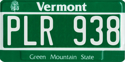 VT license plate PLR938