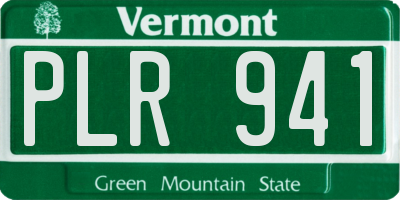 VT license plate PLR941