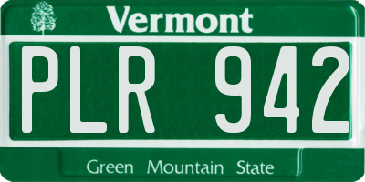 VT license plate PLR942