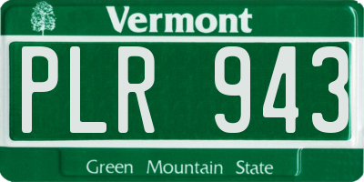 VT license plate PLR943