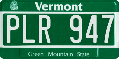 VT license plate PLR947