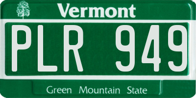 VT license plate PLR949