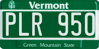 VT license plate PLR950