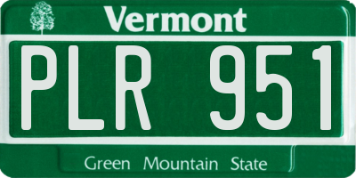 VT license plate PLR951