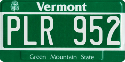 VT license plate PLR952