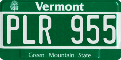 VT license plate PLR955