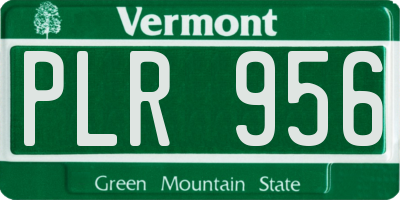 VT license plate PLR956