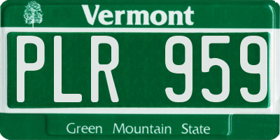 VT license plate PLR959