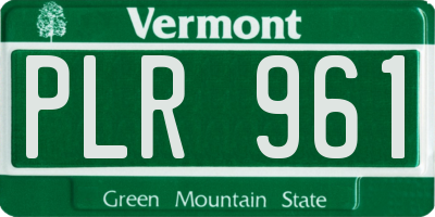VT license plate PLR961