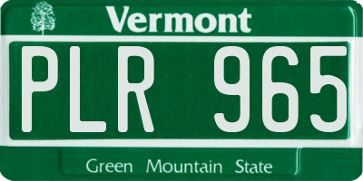 VT license plate PLR965
