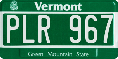 VT license plate PLR967