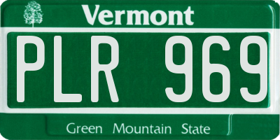 VT license plate PLR969