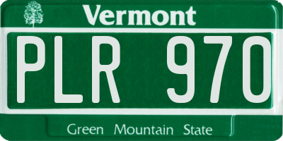 VT license plate PLR970
