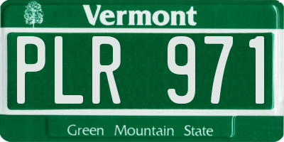 VT license plate PLR971