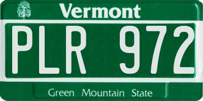 VT license plate PLR972