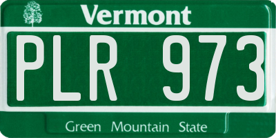 VT license plate PLR973
