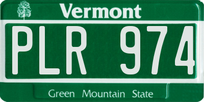 VT license plate PLR974