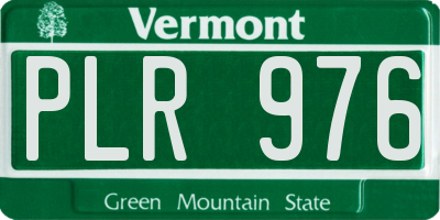 VT license plate PLR976