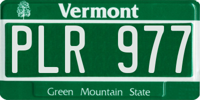 VT license plate PLR977