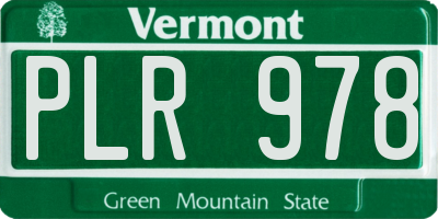 VT license plate PLR978