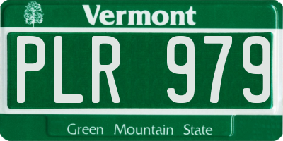 VT license plate PLR979