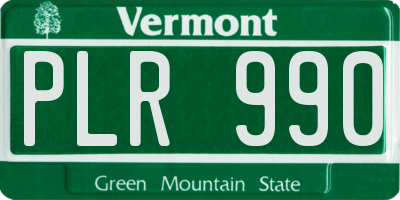 VT license plate PLR990