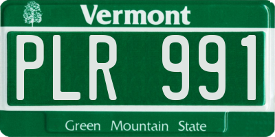 VT license plate PLR991