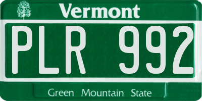 VT license plate PLR992