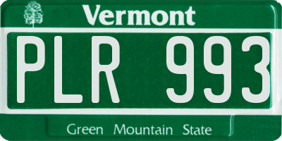 VT license plate PLR993