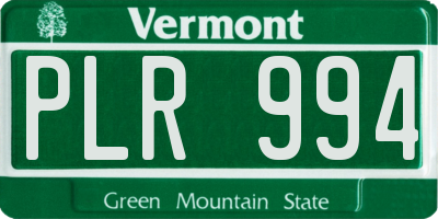 VT license plate PLR994