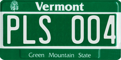 VT license plate PLS004