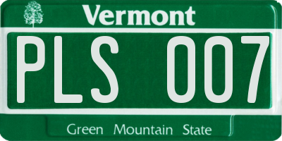 VT license plate PLS007
