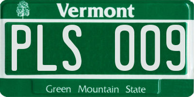 VT license plate PLS009