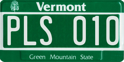 VT license plate PLS010