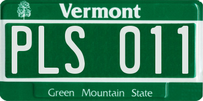VT license plate PLS011