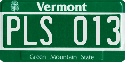 VT license plate PLS013