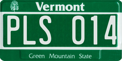 VT license plate PLS014