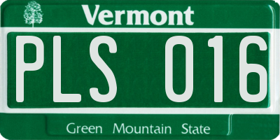 VT license plate PLS016