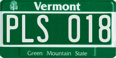 VT license plate PLS018