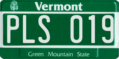 VT license plate PLS019