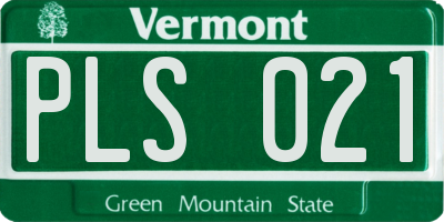 VT license plate PLS021