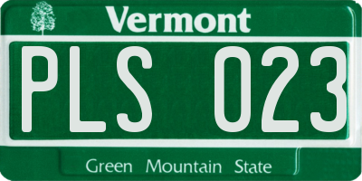 VT license plate PLS023